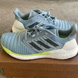 Adidas Women’s Solar Boost Light Blue/ Lime Green